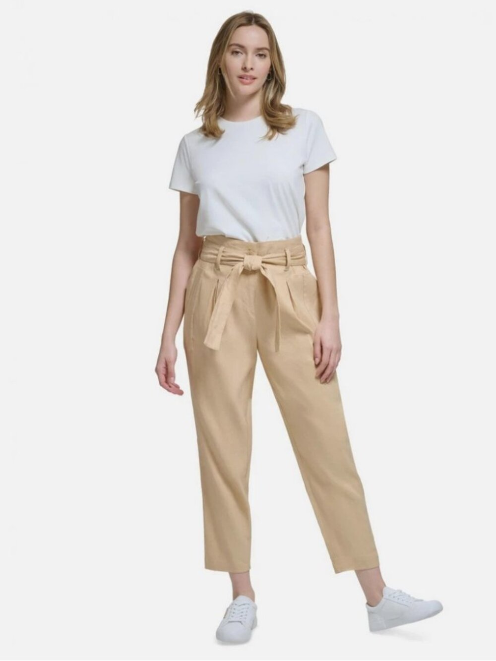 Calvin Klein Linen Blend Cropped Pants Womens Size 16
